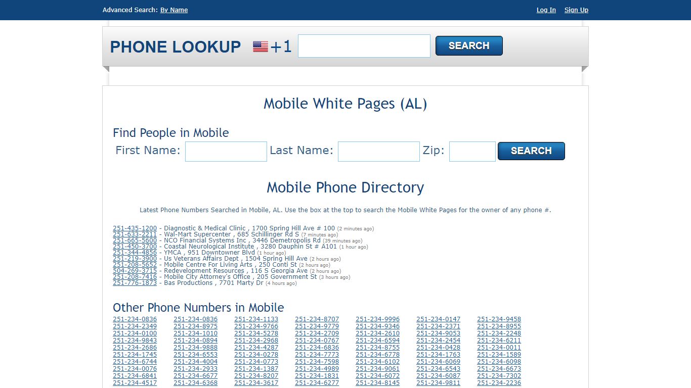 Mobile White Pages - Mobile Phone Directory Lookup